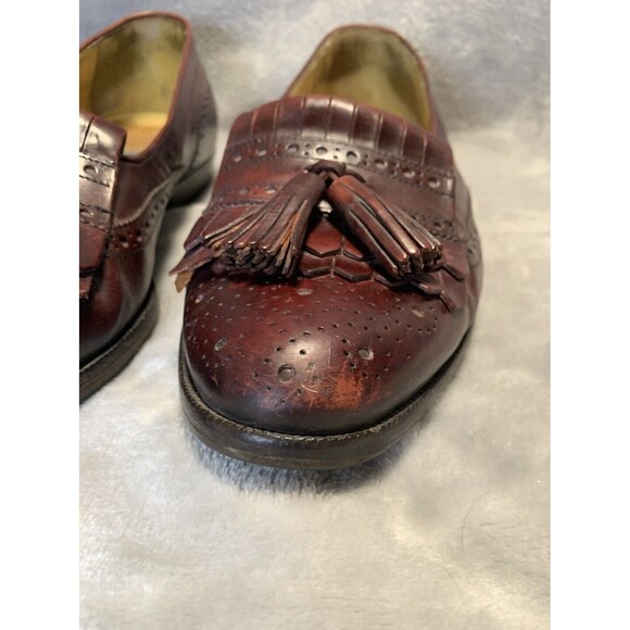 Bragano Cole Haan Men\'s‎ Loafers 9M Brown Leather Tasseled Kiltie Italy Vibram